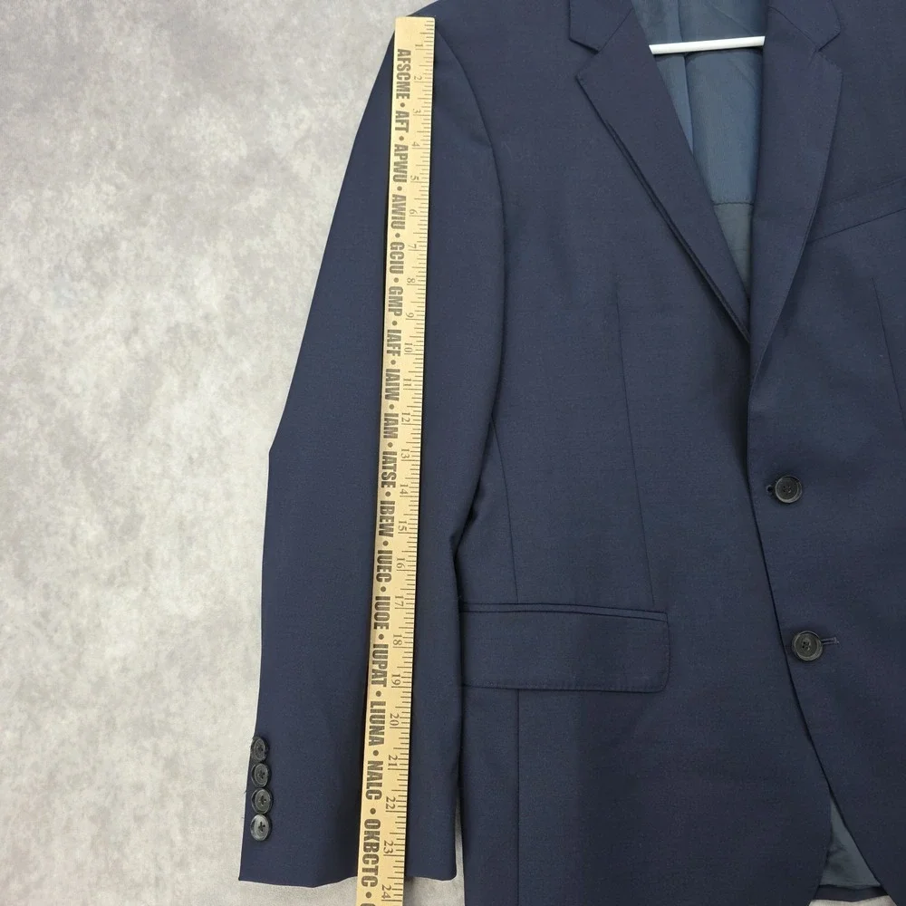 Hugo Boss Reda Super 110 Wool Blazer Jacket Mens 38S Navy Blue Sport Coat Italy